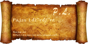 Pajzs Lóránt névjegykártya